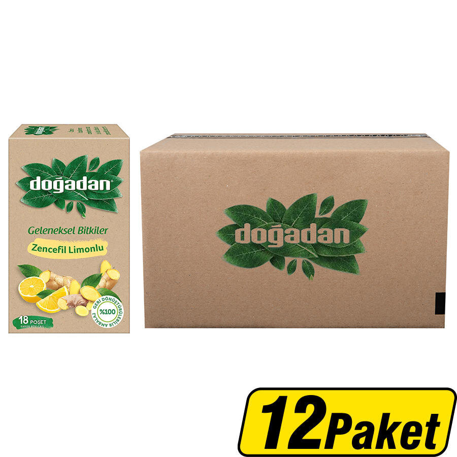Doğadan Limon-Zencefil Bitki Çay 18'li x 12 Paket 1 Koli