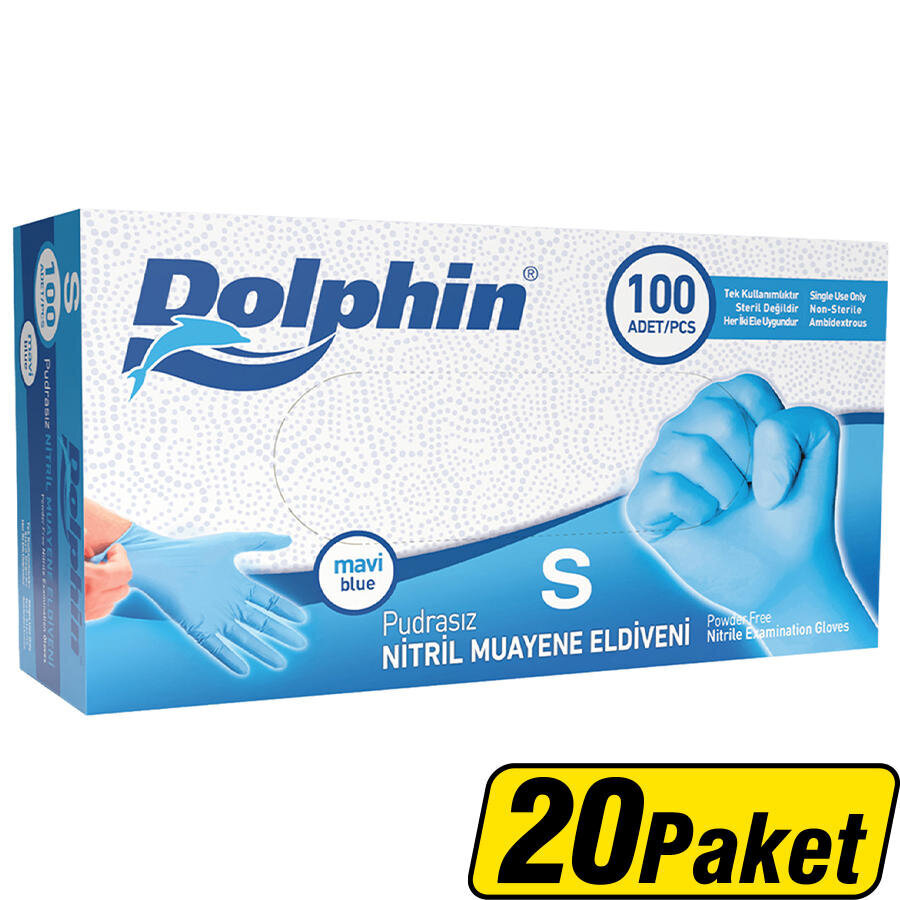 Dolphin Nitril Eldiven Mavi S 100'lü x 20 Paket - Koliyle Al Kazan