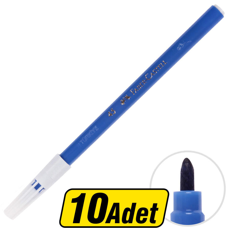 Faber-Castell 45 Keçeli Kalem Mavi 10'lu Paket