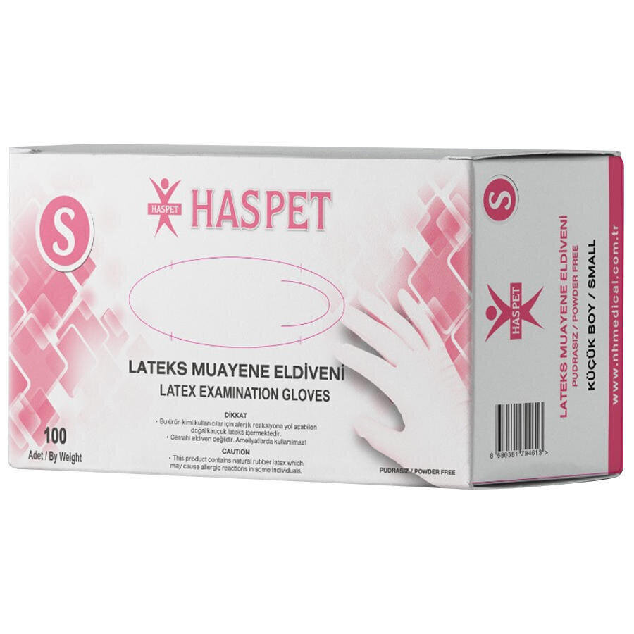 Has-pet Lateks Pudrasız Eldiven S 100'lü Paket