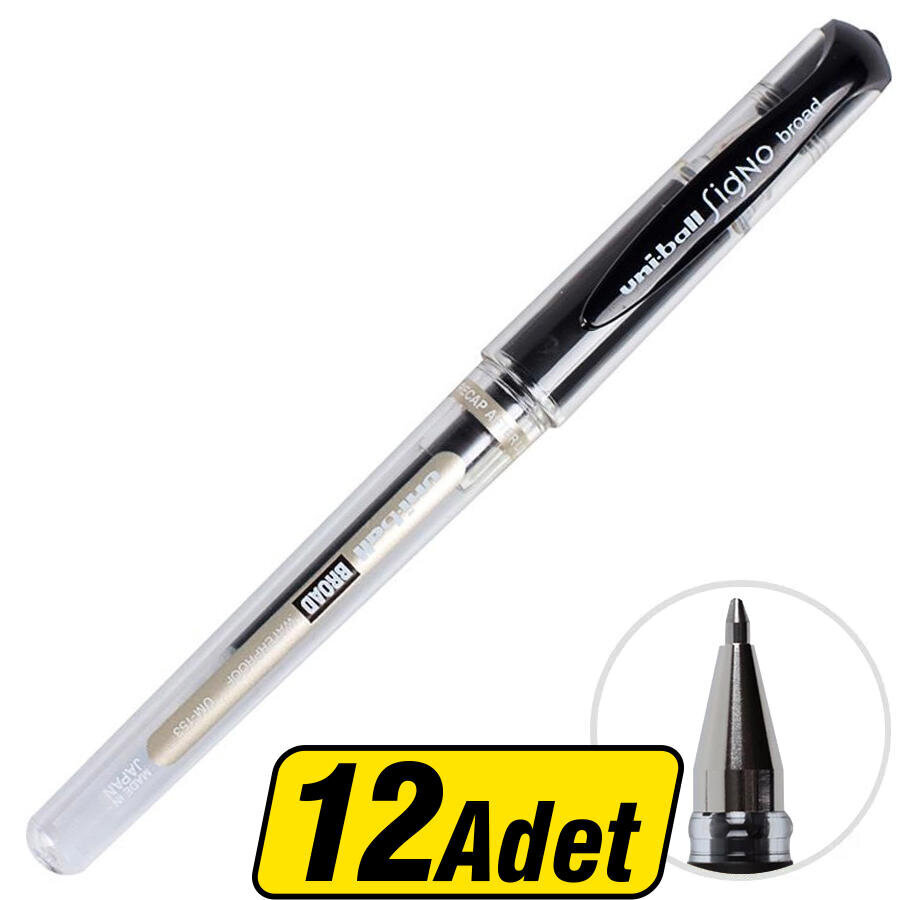 Uni-ball Um-153 Signo Broad İmza Kalemi 1.0 mm Siyah 12 Adet - 12 Al 10 Öde